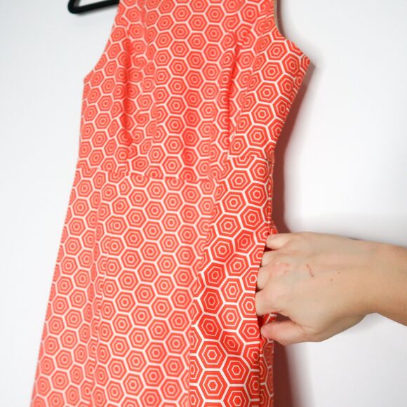 GAP Womens Mini Dress Size 0 Orange‎ Geometric Retro 60s Event Office - Picture 6 of 8